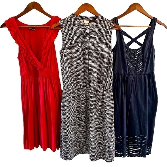 MOULINETTE Soeurs Anthropology Express Merona 3 Piece Summer Dress Bundle Sm/0 - Picture 1 of 16